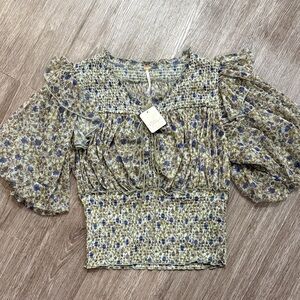 Free People Smocked Blouse